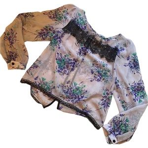 🌻 Lush Sheer Purple Floral Top